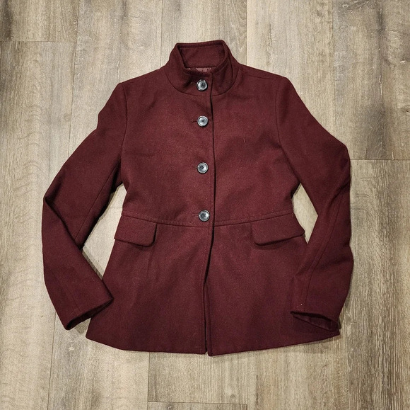 Old Navy Burgundy Peacoat - Picture 2 of 5